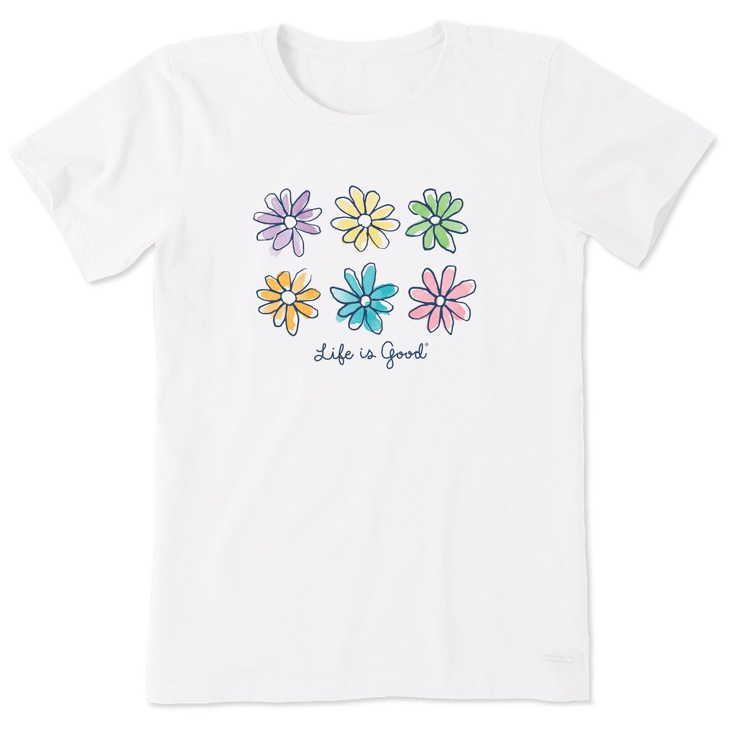 Women's Watercolor Daisies Short Sleeve Tee