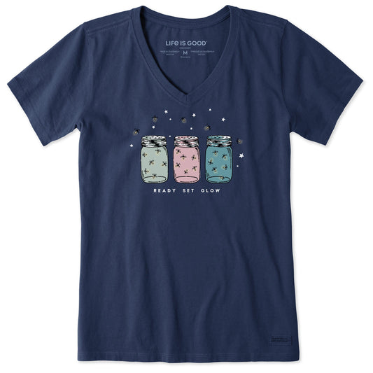 Women's Ready Set Glow Short Sleeve Crusher Vee