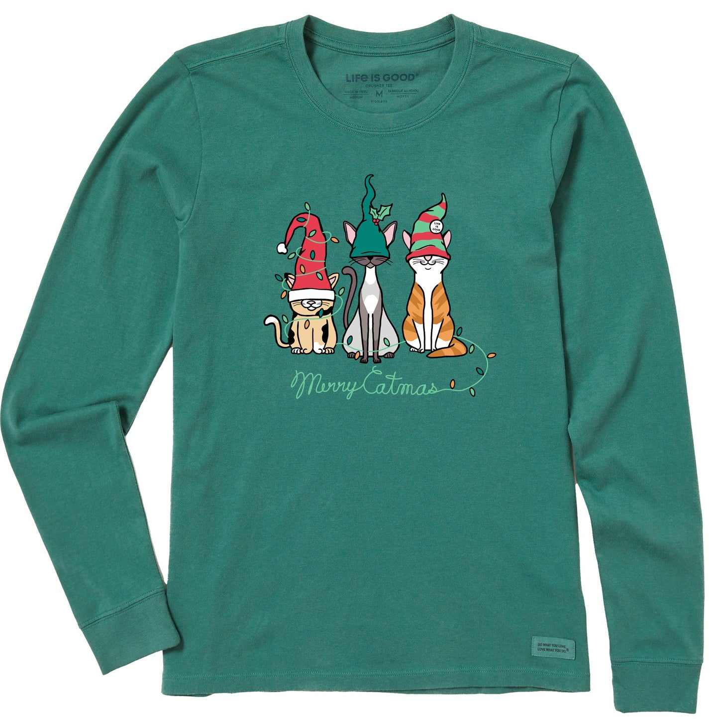 Women's Gnome Cats Long Sleeve Crusher Tee