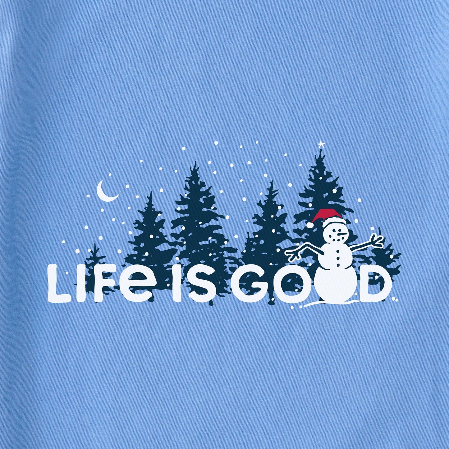 Women's Snowman Landscape Long Sleeve Crusher Tee