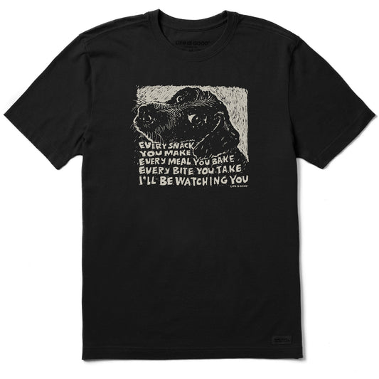 Men's Black Snack Dog Short Sleeve Tee