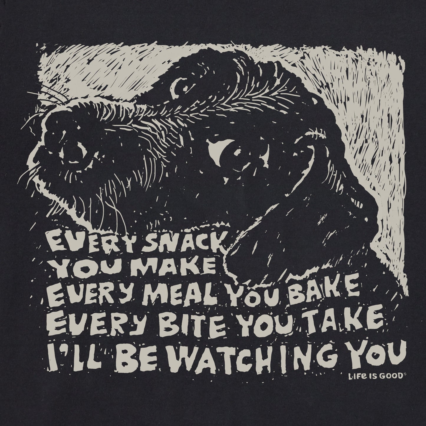 Men's Black Snack Dog Short Sleeve Tee