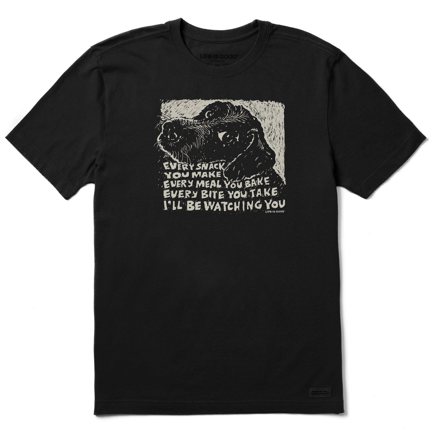 Men's Black Snack Dog Short Sleeve Tee