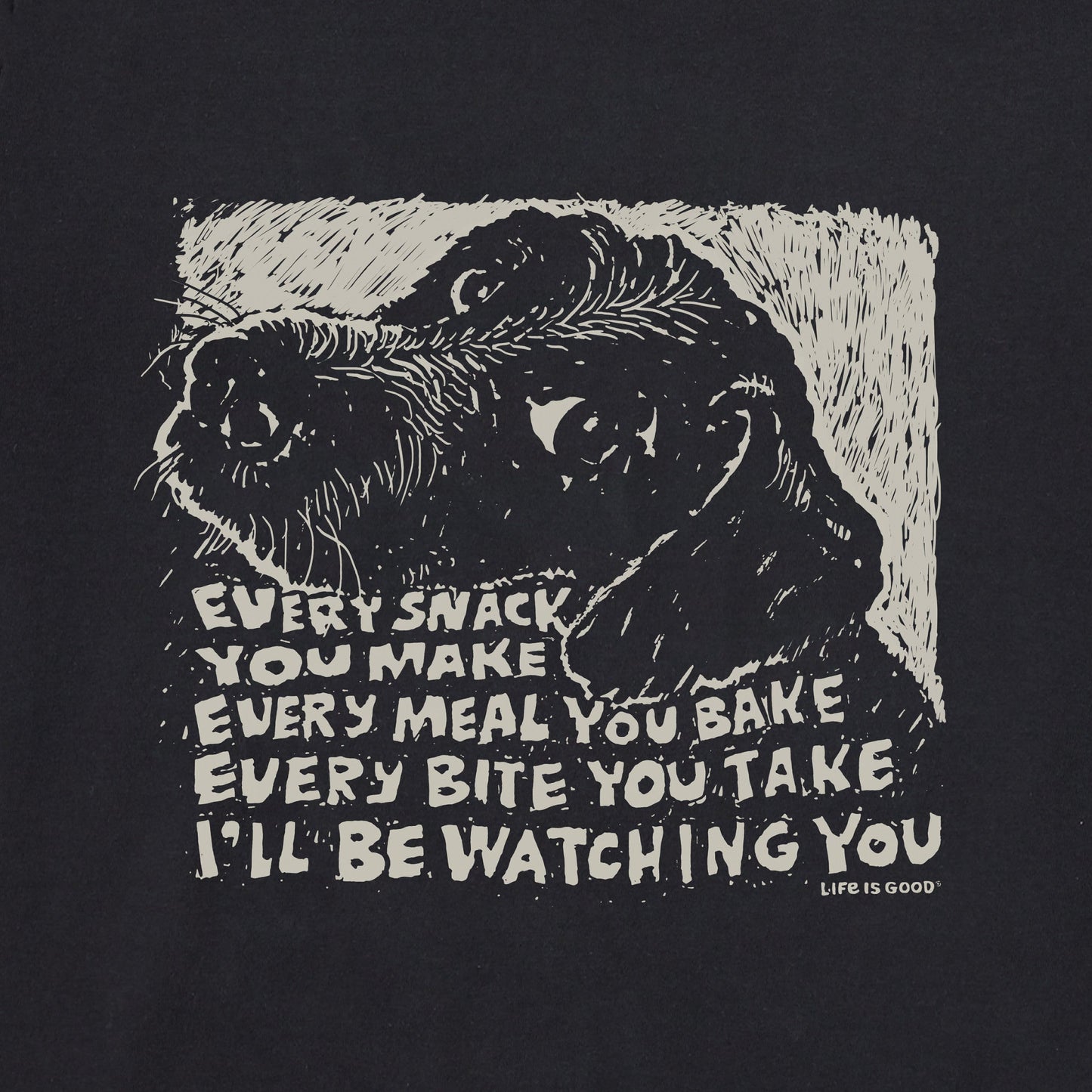 Men's Black Snack Dog Short Sleeve Tee