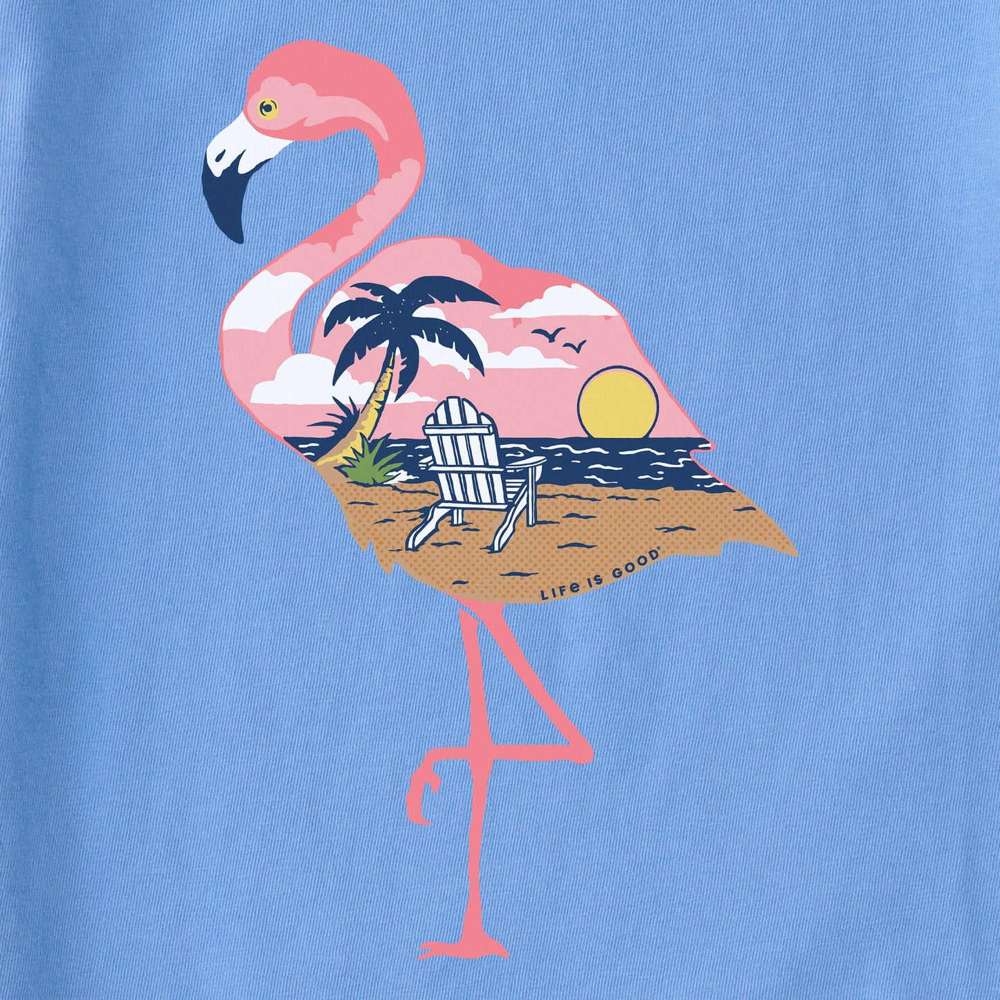 Women's Beachy Flamingo Short Sleeve Crusher Tee