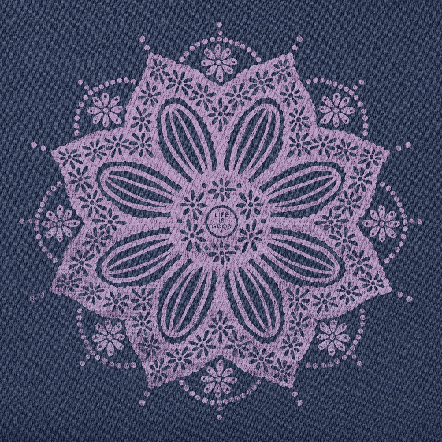 Women's Crochet Mandala Daisy Short Sleeve Crusher Tee