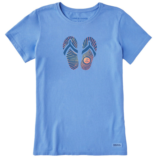Women's Sunburst Flip Flops Short Sleeve Crusher Tee