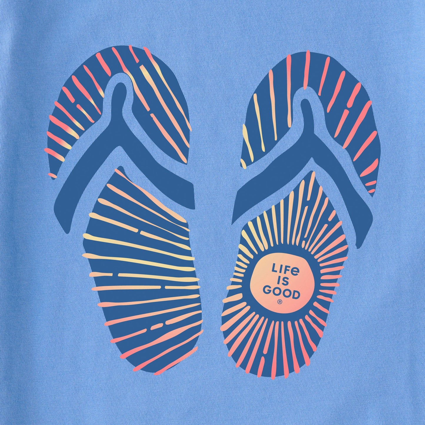 Women's Sunburst Flip Flops Short Sleeve Crusher Tee
