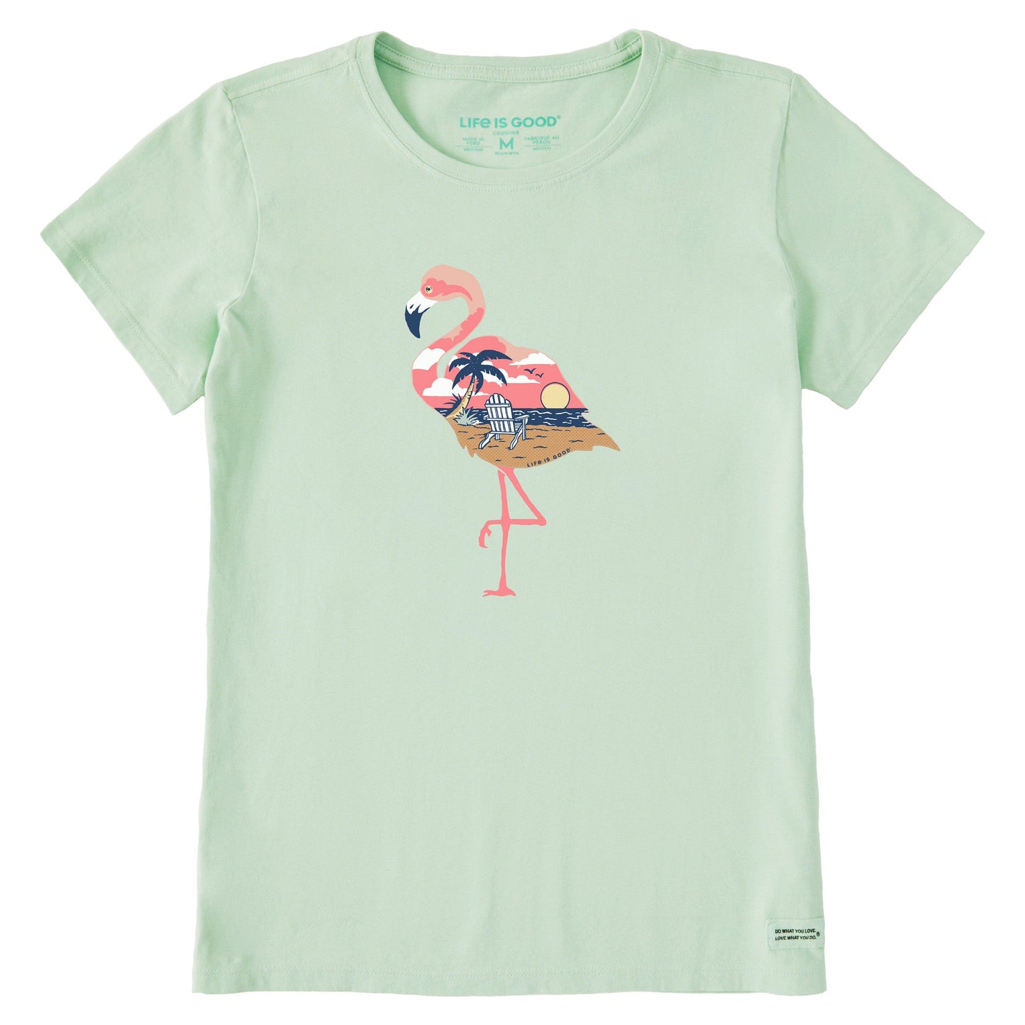 Women's Beachy Flamingo Short Sleeve Crusher Tee