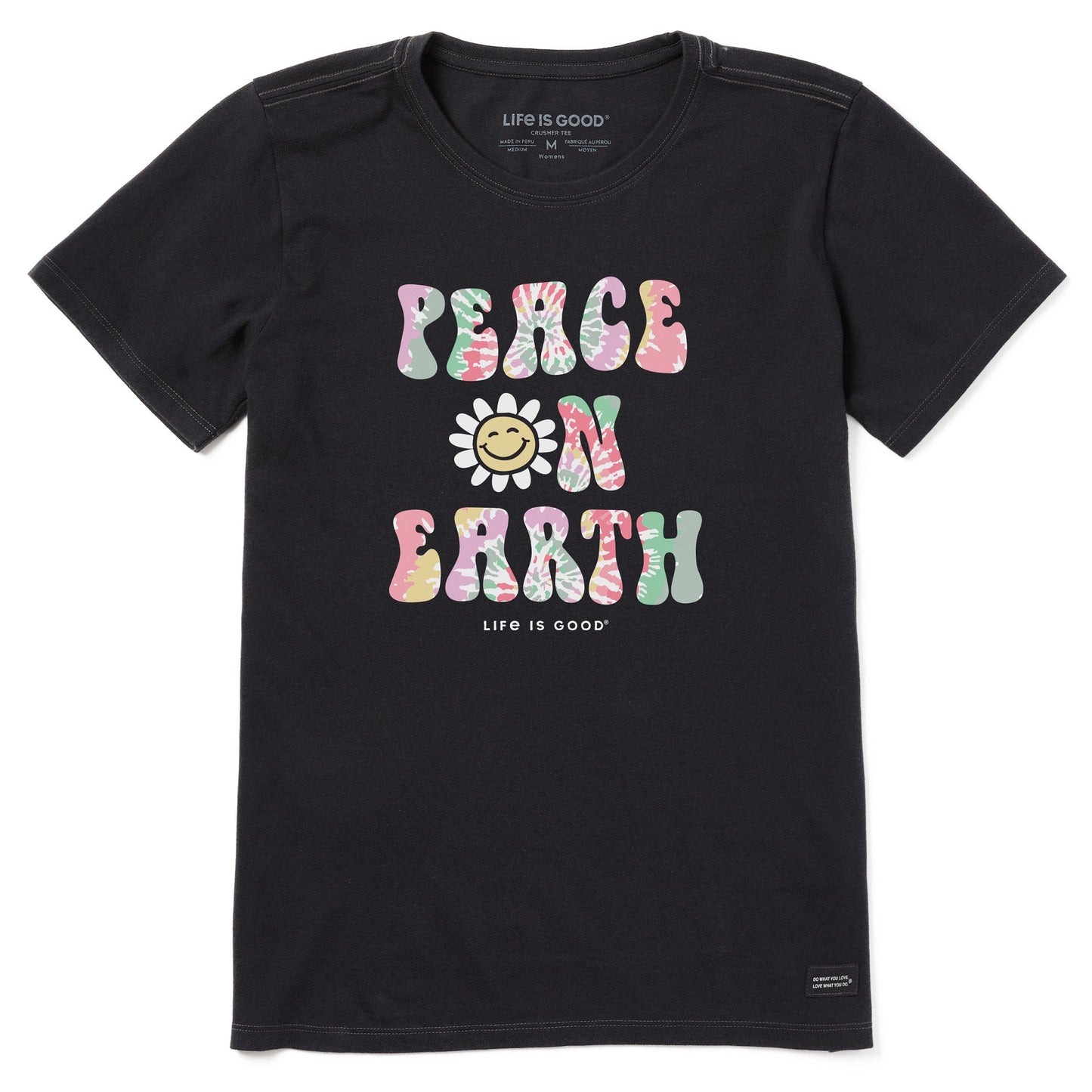 Women's Tie Dye Peace on Earth Daisy Short Sleeve Tee