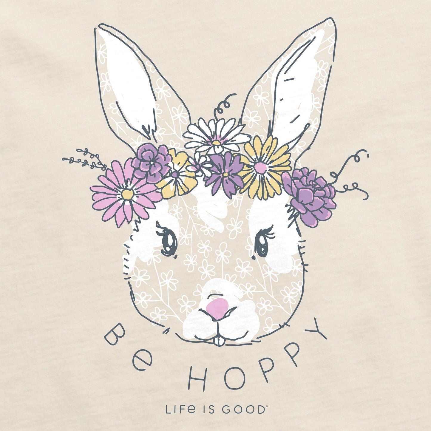 Women's Be Hoppy Flower Crown Short Sleeve Crusher Tee
