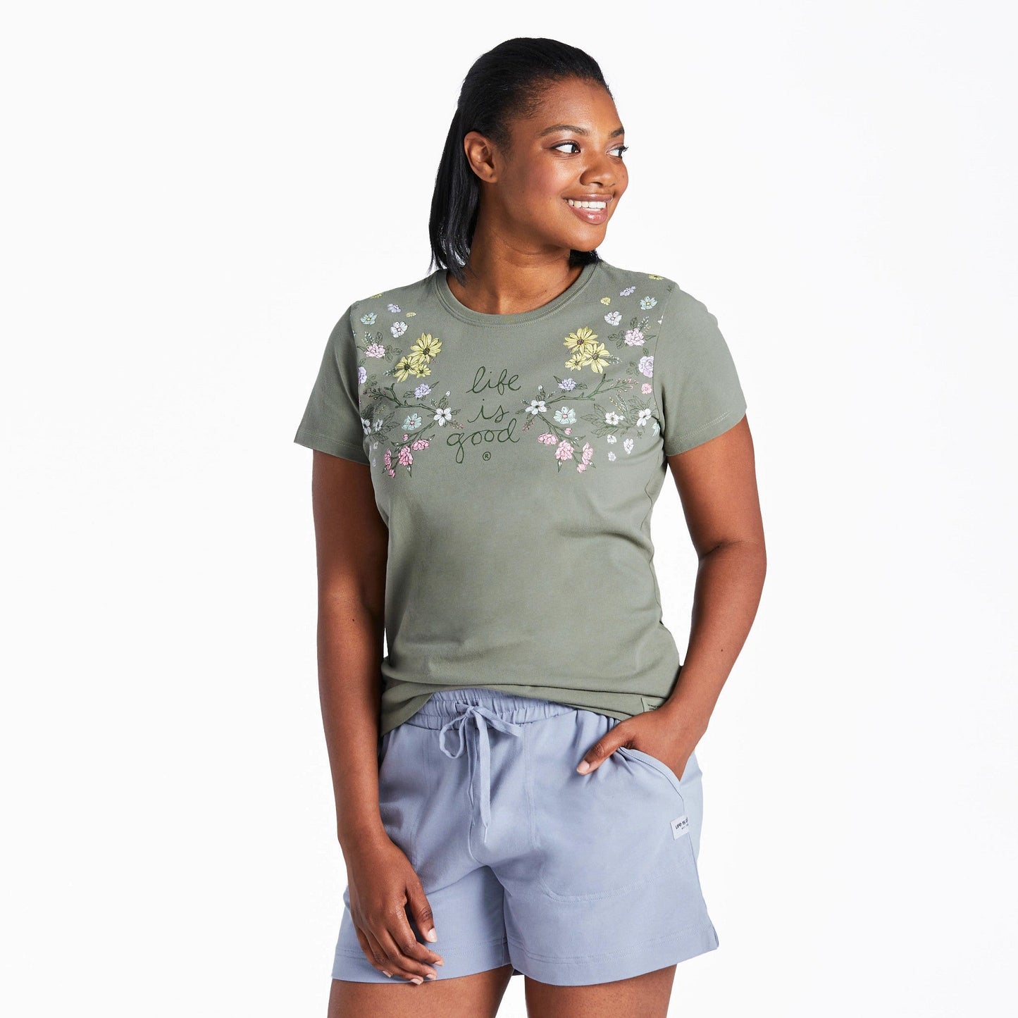 Women's Woodland Florals Short Sleeve Crusher Tee