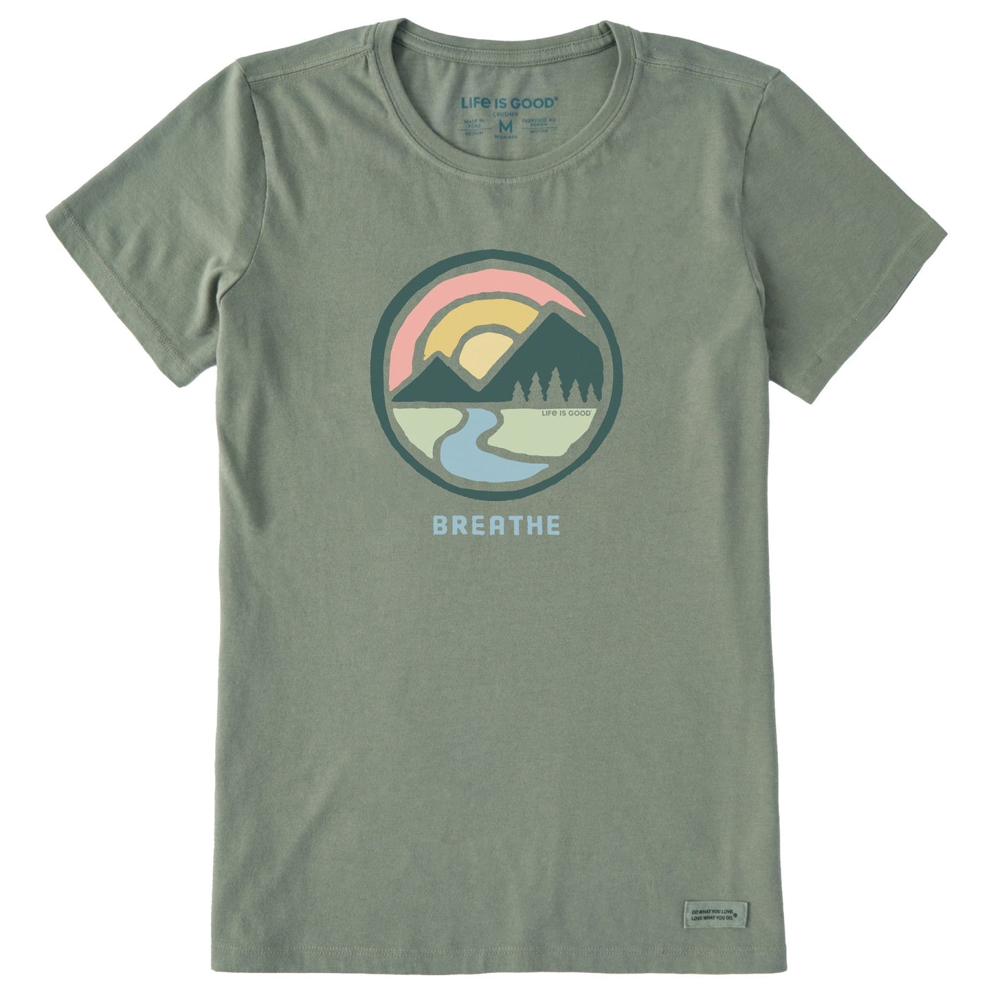 Women's Sunset Breathe Circle Short Sleeve Crusher Tee