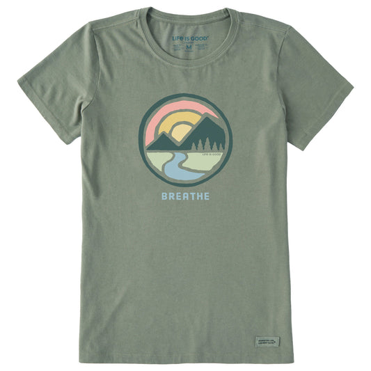 Women's Sunset Breathe Circle Short Sleeve Crusher Tee