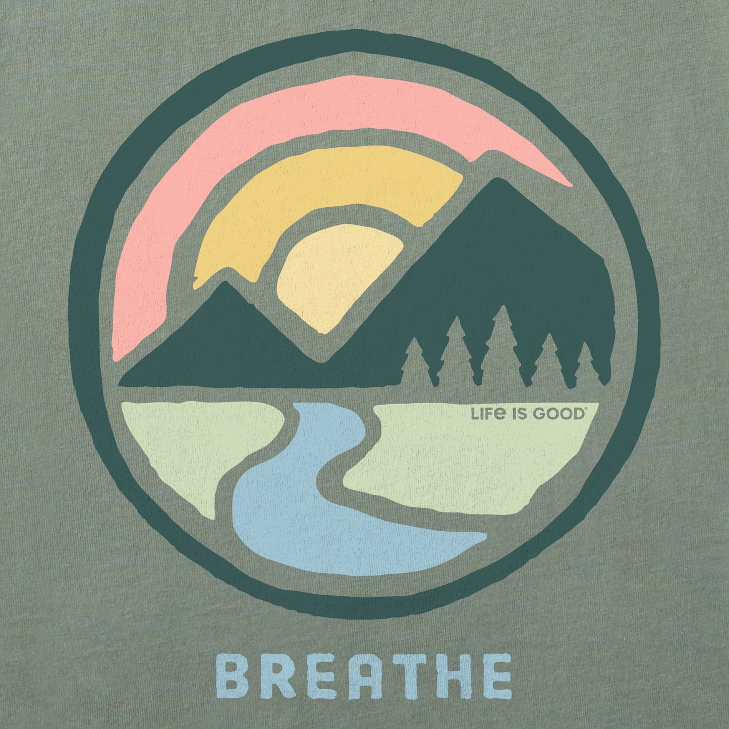 Women's Sunset Breathe Circle Short Sleeve Crusher Tee