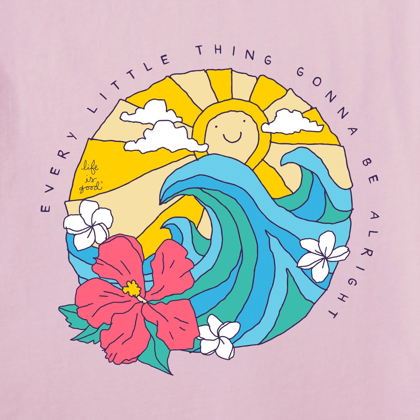 Women's Wavy Ocean Alright Short Sleeve Tee