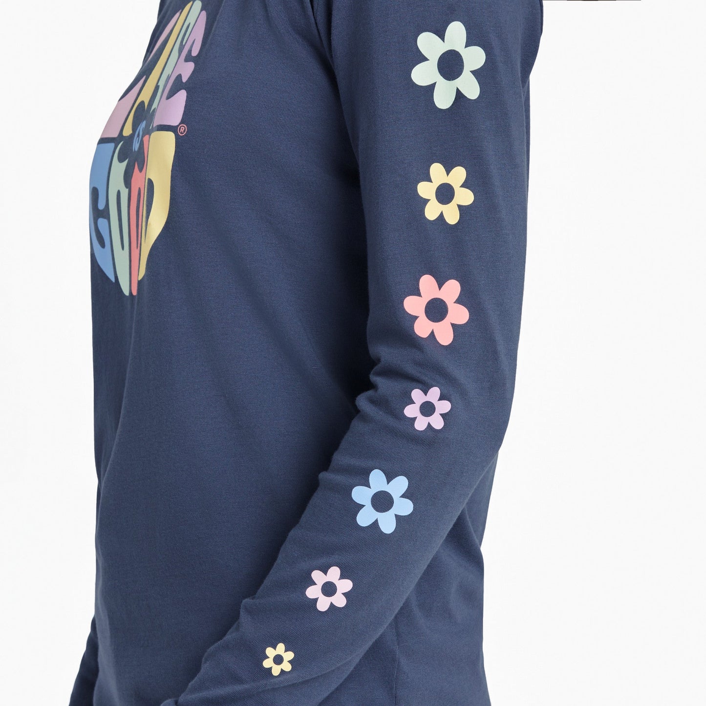 Women's Daisy Circle Psychedelic Long Sleeve Crusher Tee
