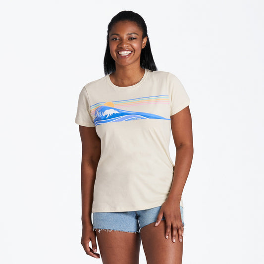 Women's Wavy Stripes Short Sleeve Crusher-LITE Tee