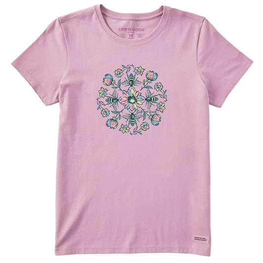 Women's Floral Bee Mandala Short Sleeve Tee