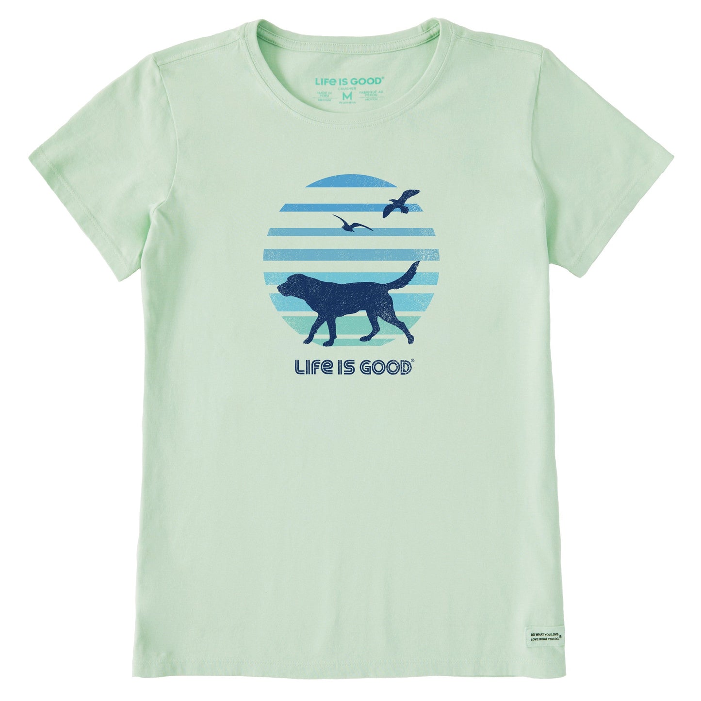 Women's 70's Retro Dog Beach Walk Short Sleeve Crusher-LITE Tee