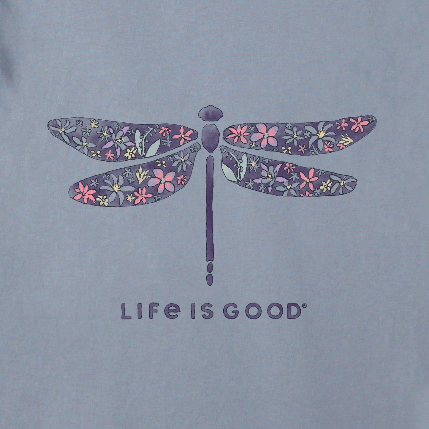 Women's Wildflower Dragonfly Short Sleeve Vee