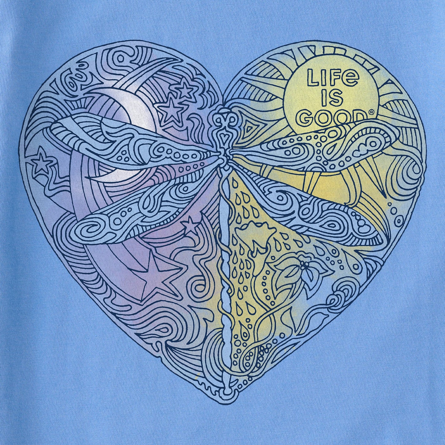 Women's Dragonfly Heart Short Sleeve Vee