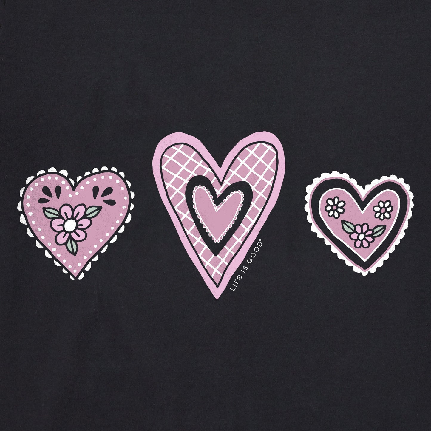 Women's Multi Folk Hearts Short Sleeve Vee