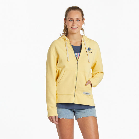 Women's Flutterby Butterfly Simply True Fleece Zip Hoodie