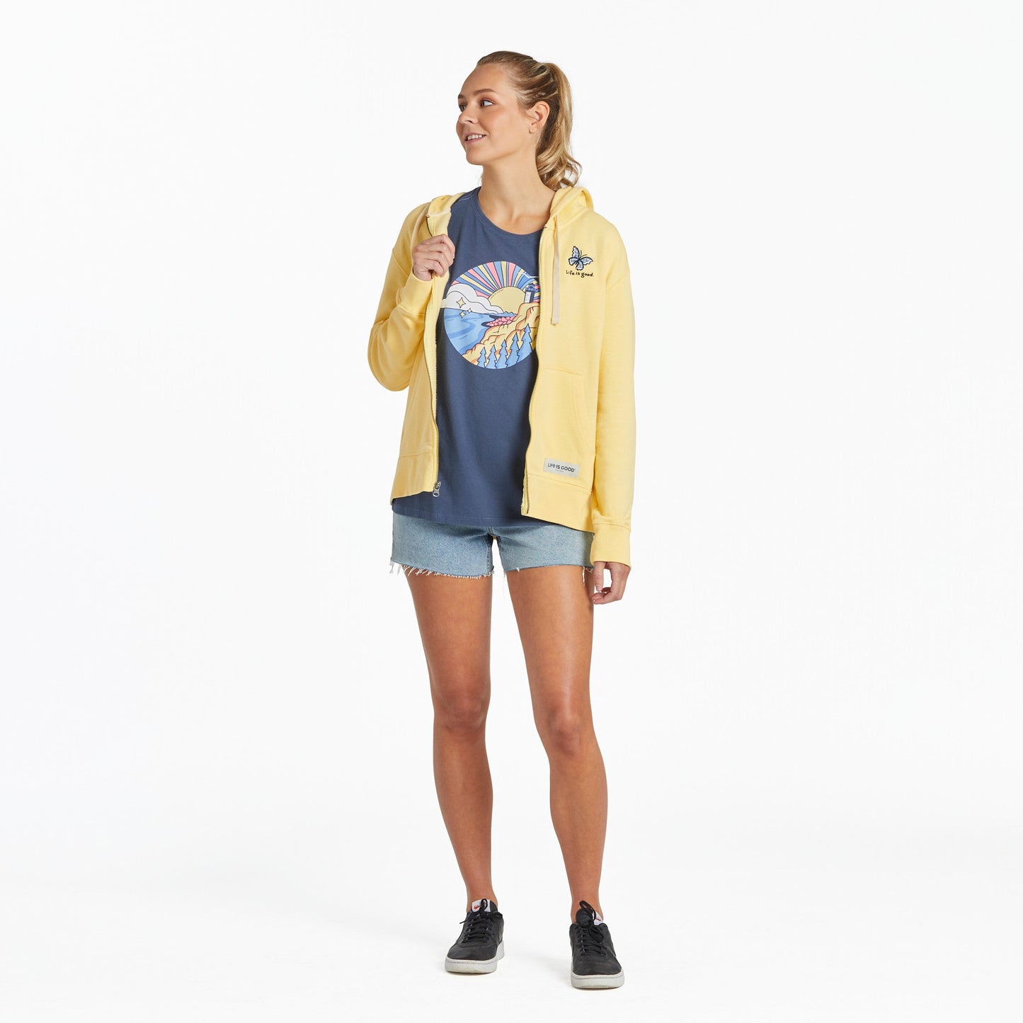 Women's Flutterby Butterfly Simply True Fleece Zip Hoodie