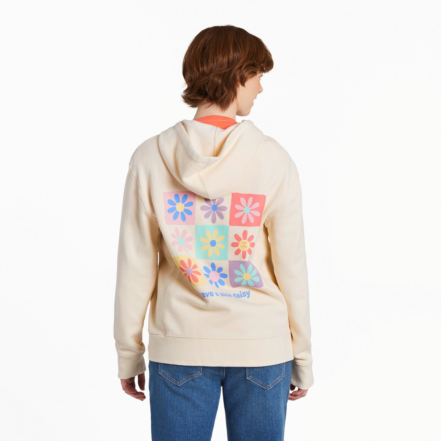 Women's Have a Nice Daisy Squares Simply True Fleece Zip Hoodie