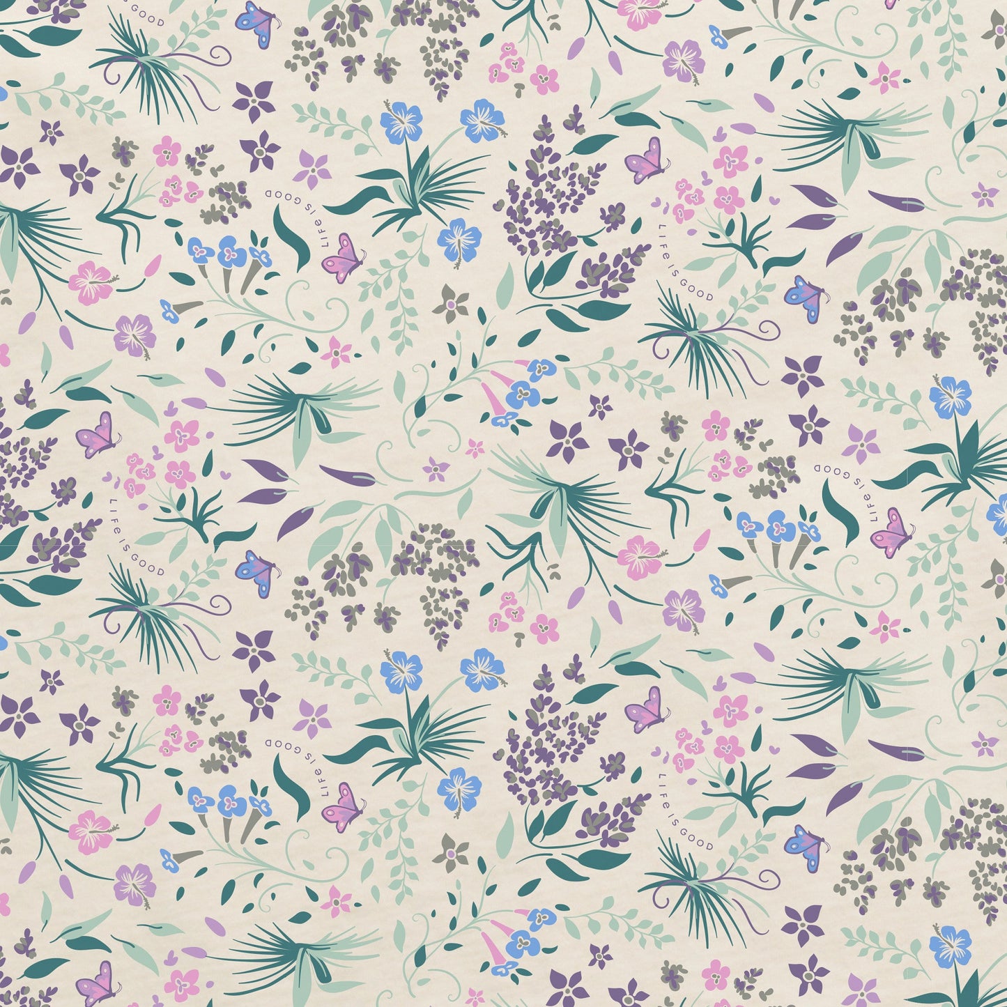 Women's Botanical Butterfly Pattern Simply True Fleece Hoodie