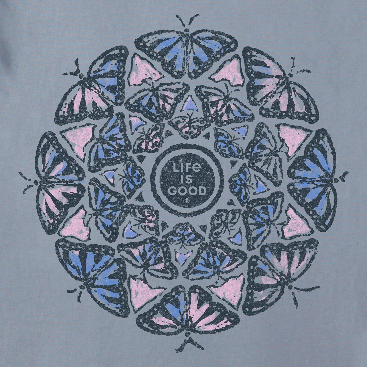 Women's Hand Drawn Butterfly Mandala Crusher-FLEX Hoodie Tunic