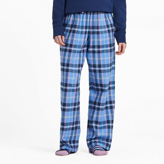 Women's Cornflower and Violet Plaid Classic Sleep Pant