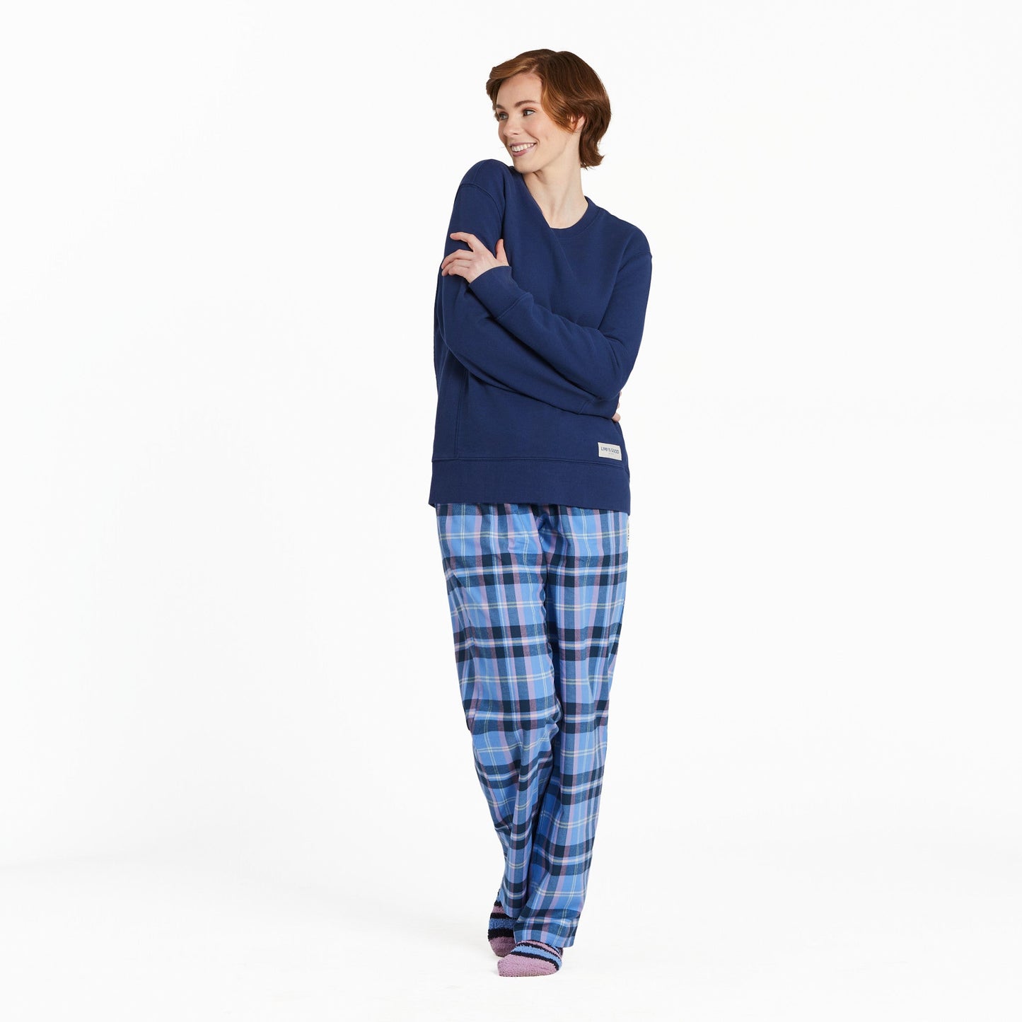 Women's Cornflower and Violet Plaid Classic Sleep Pant