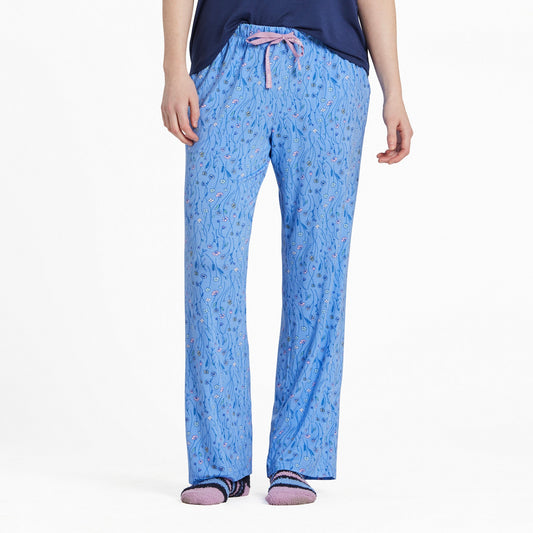 Women's Wildflower Sketch Pattern Lightweight Sleep Pant
