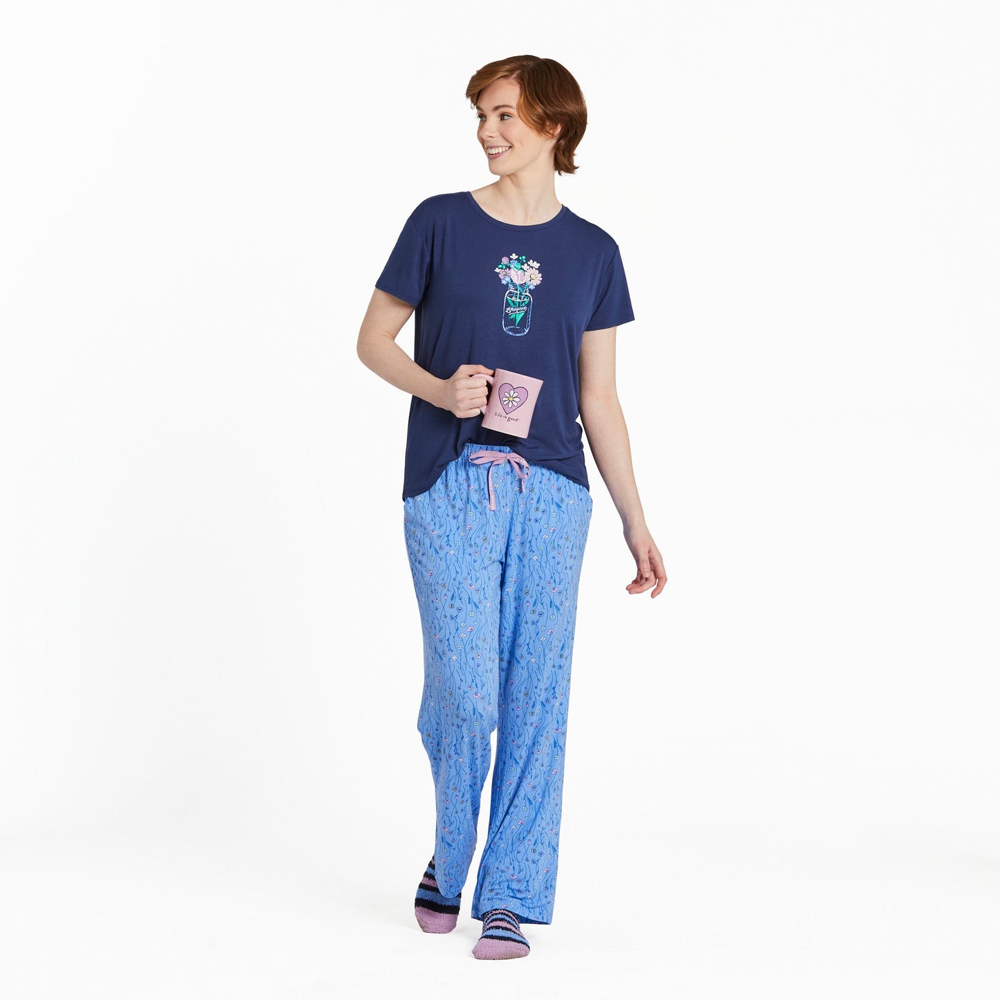 Women's Wildflower Sketch Pattern Lightweight Sleep Pant