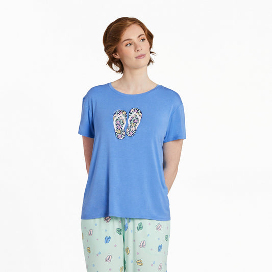 Women's Flower Flips Lightweight Sleep Tee