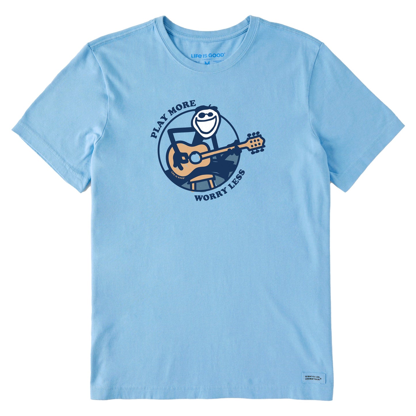 Men's Play More Worry Less Jake Guitar Short Sleeve  Tee