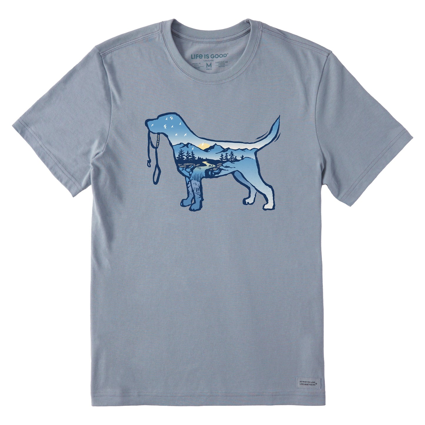 Men's Dog Mountain Scene Short Sleeve Crusher Tee