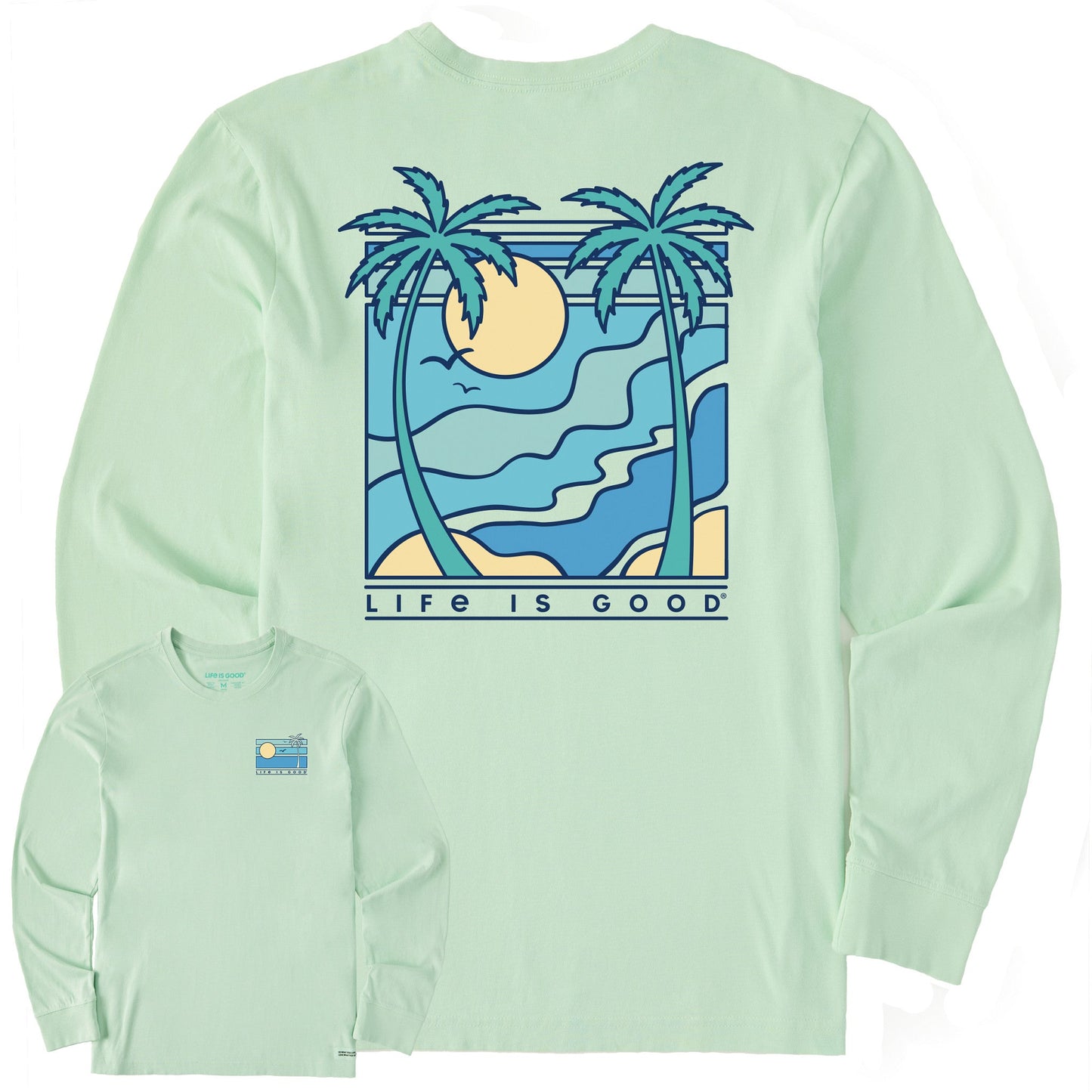 Men's Retro Palms Scene Long Sleeve Crusher Tee