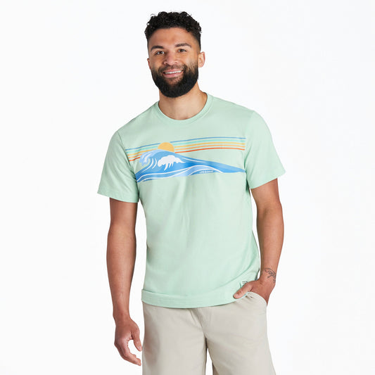 Men's Wavy Stripes Short Sleeve Crusher-LITE Tee
