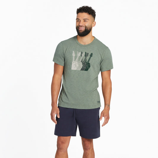 Men's Simple Peace Guitars Textured Slub Tee