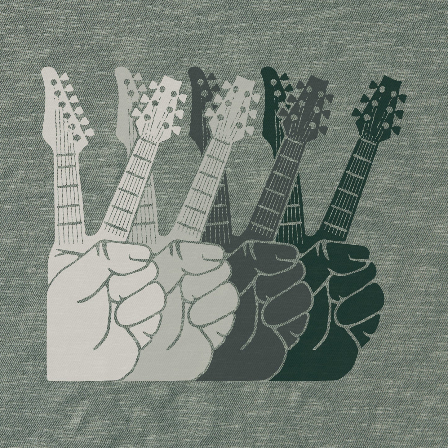 Men's Simple Peace Guitars Textured Slub Tee