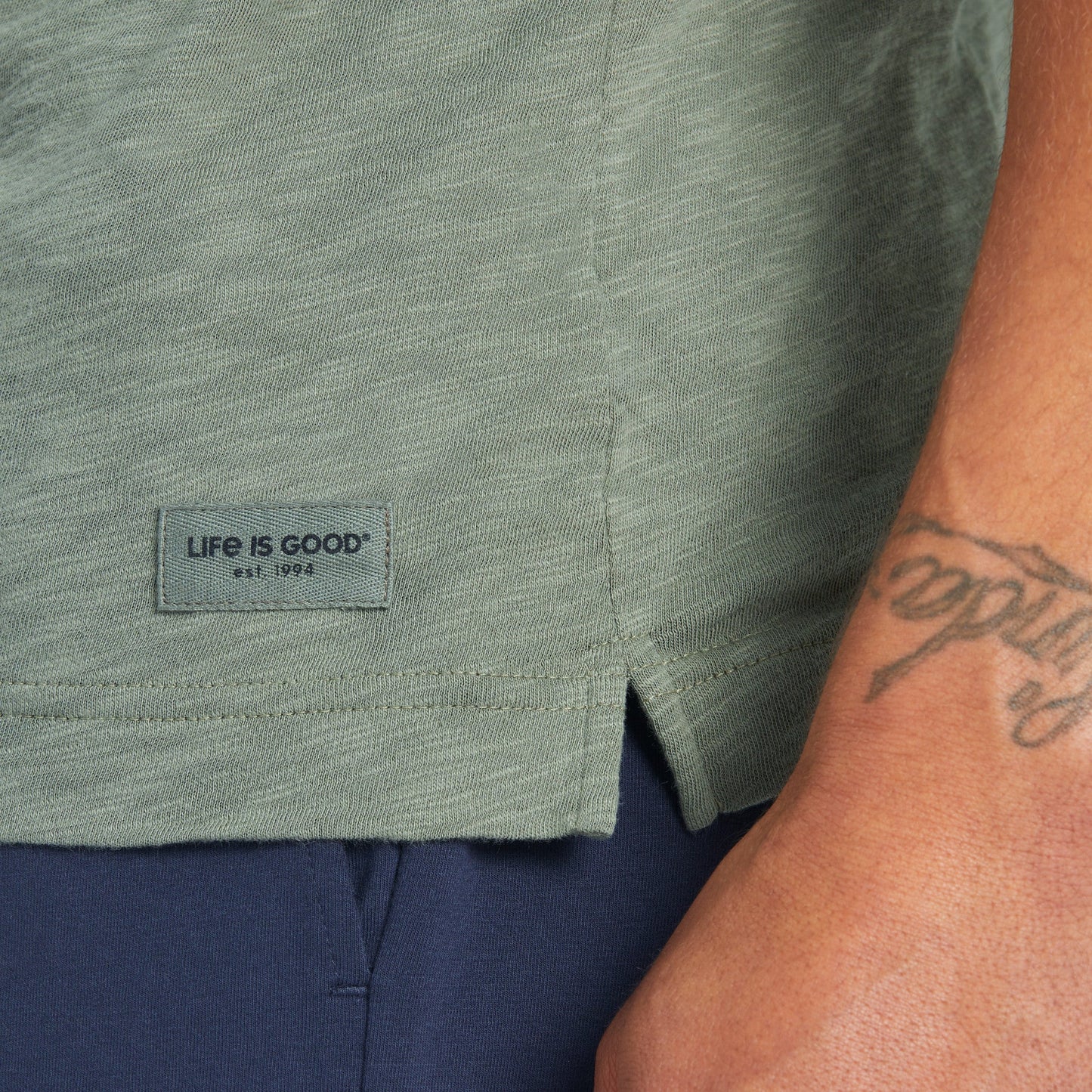 Men's Simple Peace Guitars Textured Slub Tee