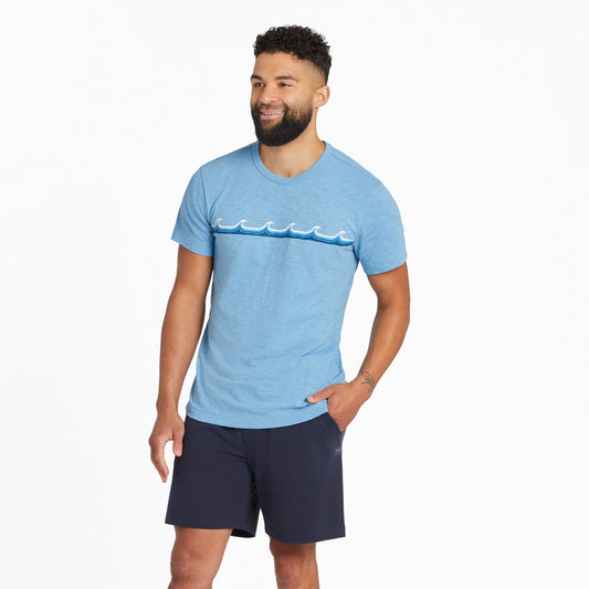 Men's Waves on Waves Textured Slub Tee