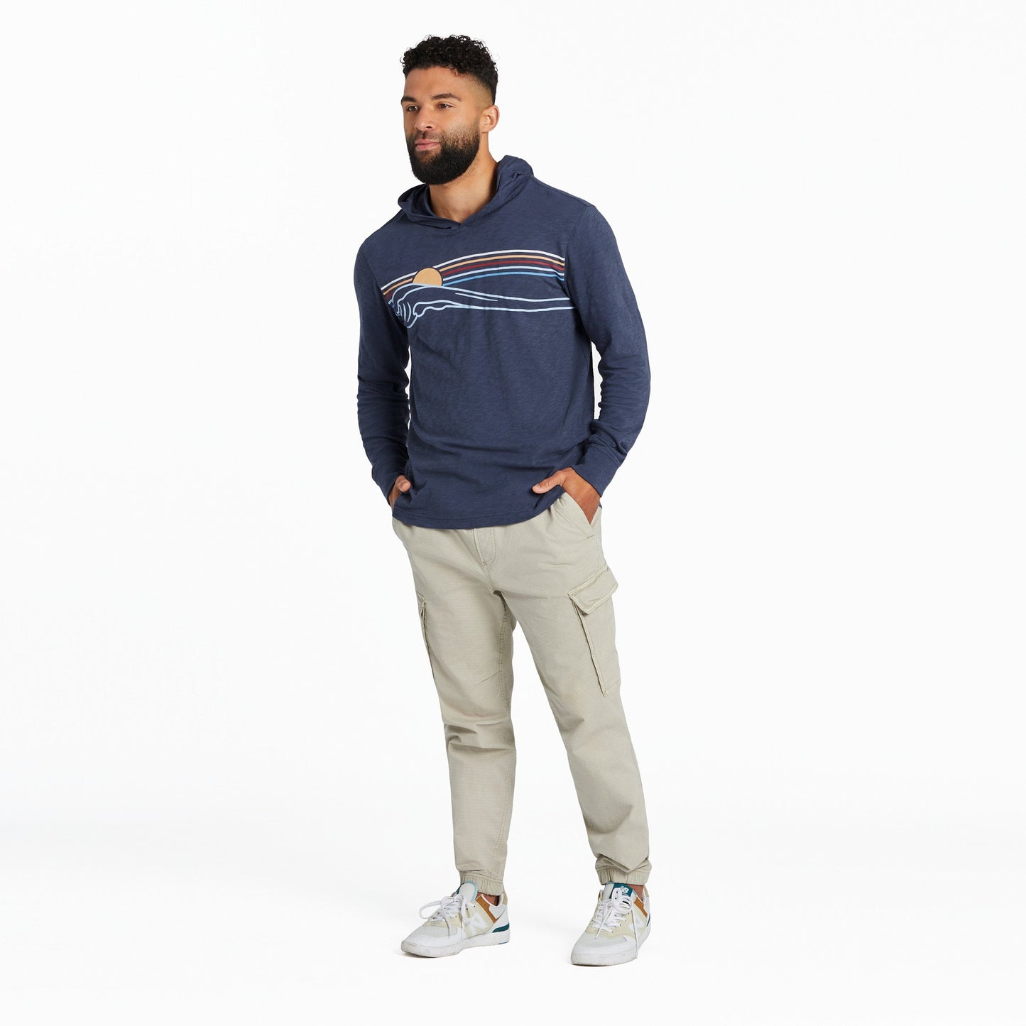 Men's Wave Stripe Textured Slub Hoodie