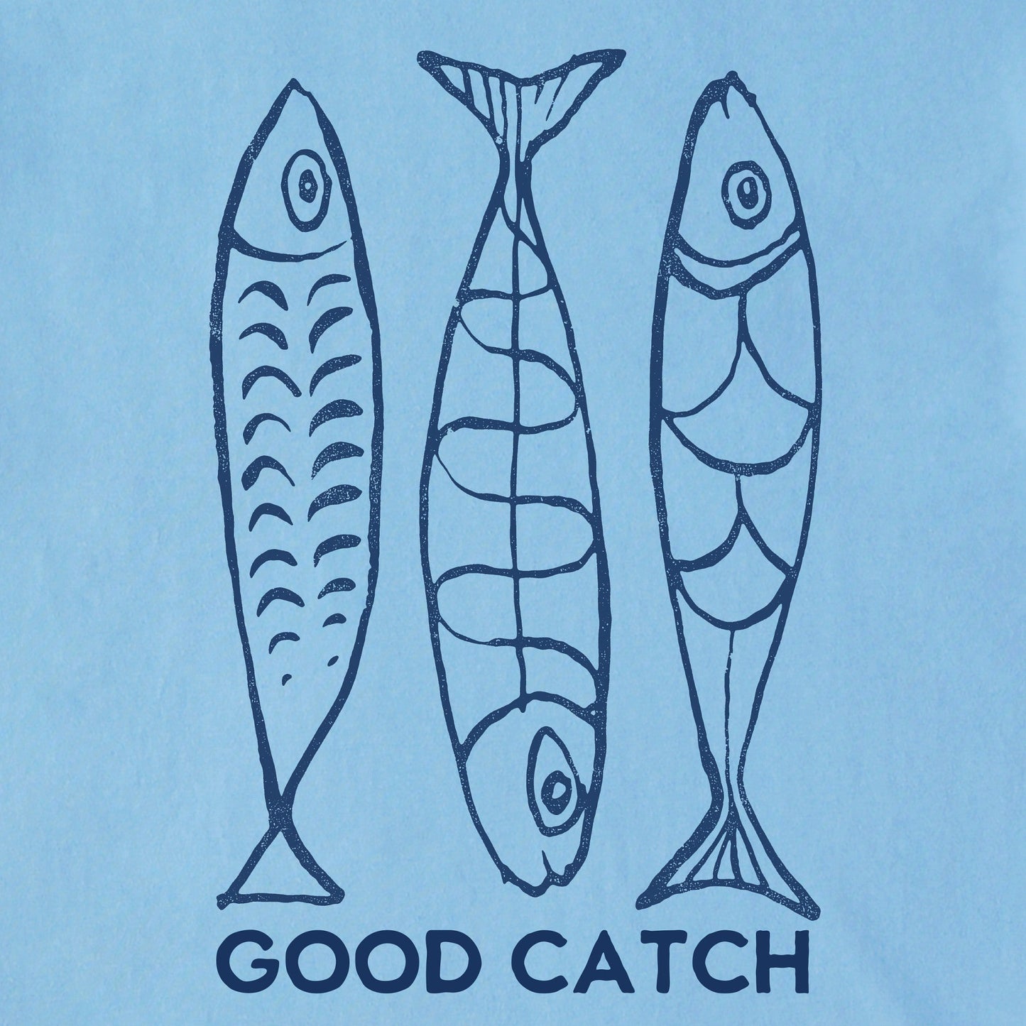 Men's Good Catch Fish Sketch Simply True Fleece Zip Hoodie