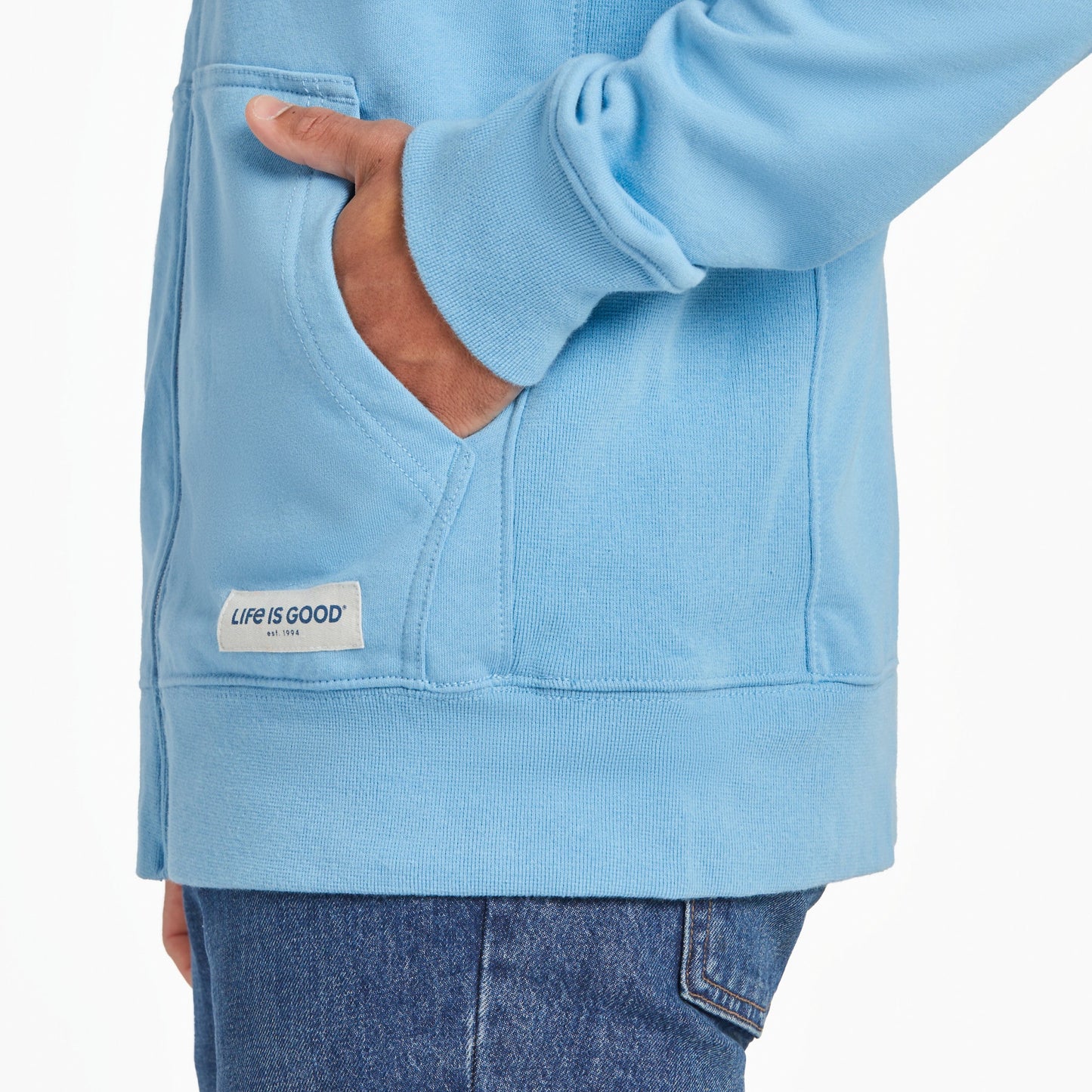 Men's Good Catch Fish Sketch Simply True Fleece Zip Hoodie