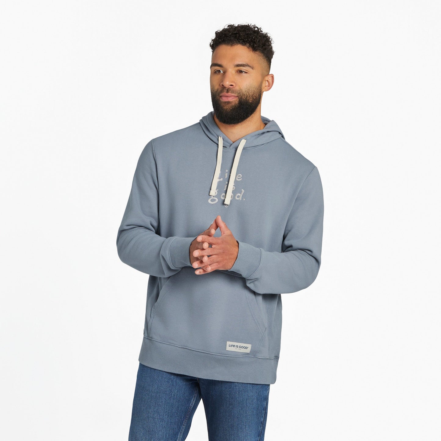 Men's LIG Vintage Wordmark Stacked Simply True Fleece Hoodie