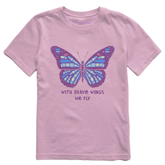 Kids With Brave Wings Butterfly Short Sleeve Crusher Tee